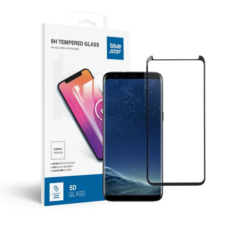 Mocolo ochranné tvrdené sklo 5D pre Samsung Galaxy S8, G950 čierne 6385