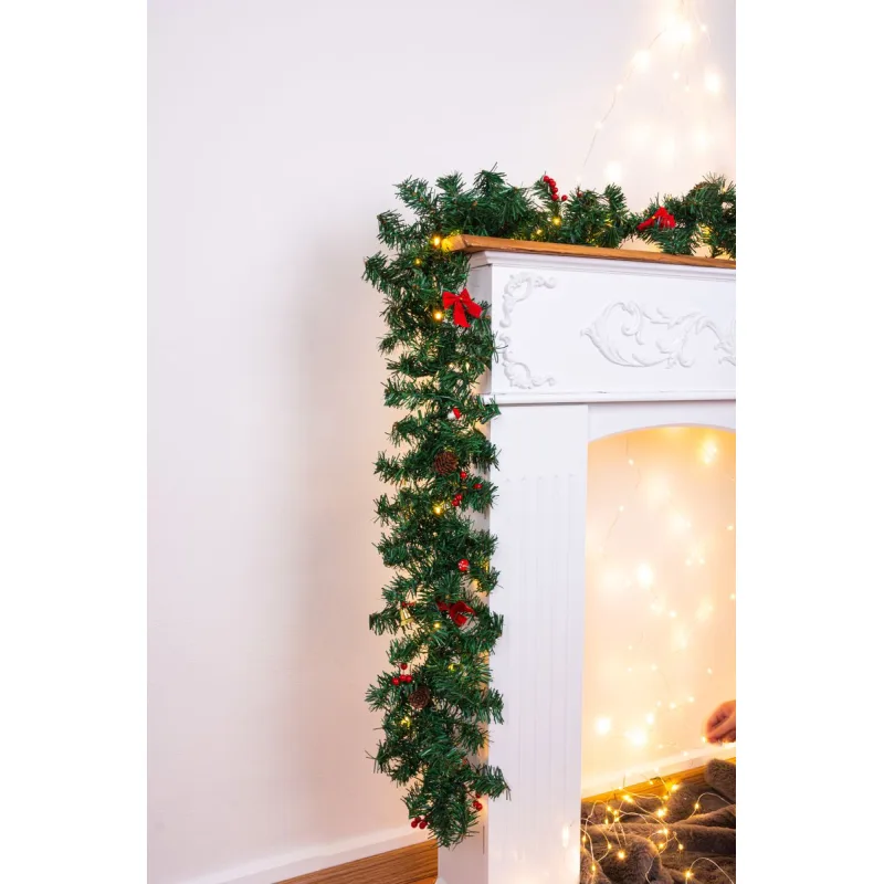 MagicHome Girlanda Vianoce 50x LED teplá biela 3xAA 8 funkcií L-2,7 m