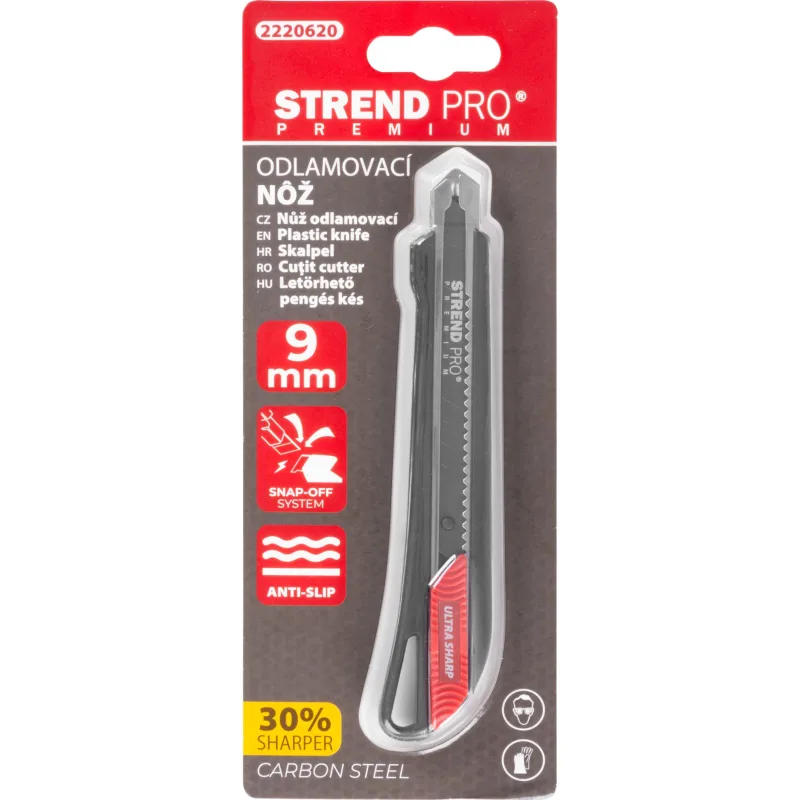 Nôž Strend Pro Premium FD706, BlackMatt, SoftTouch, 9 mm, odlamovací