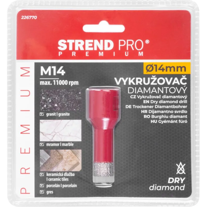 Vyrezávač Strend Pro Premium DCB11, 72 mm, M14, korunka, diamant, professional