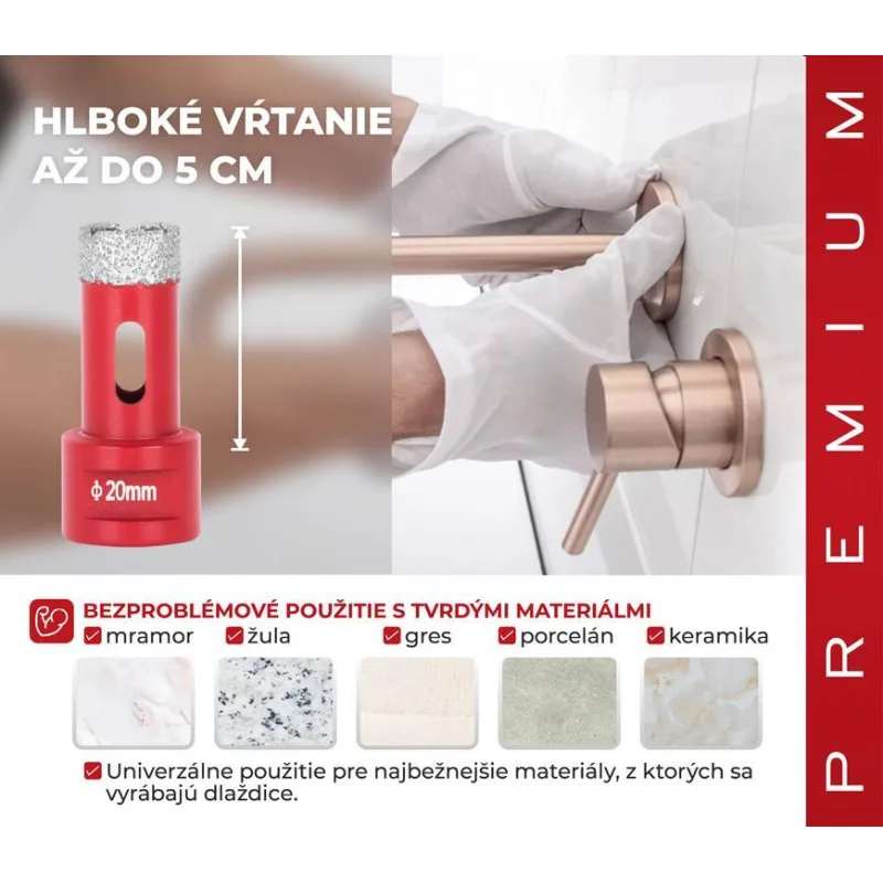 Vyrezávač Strend Pro Premium DCB11, 40 mm, M14, korunka, diamant, professional
