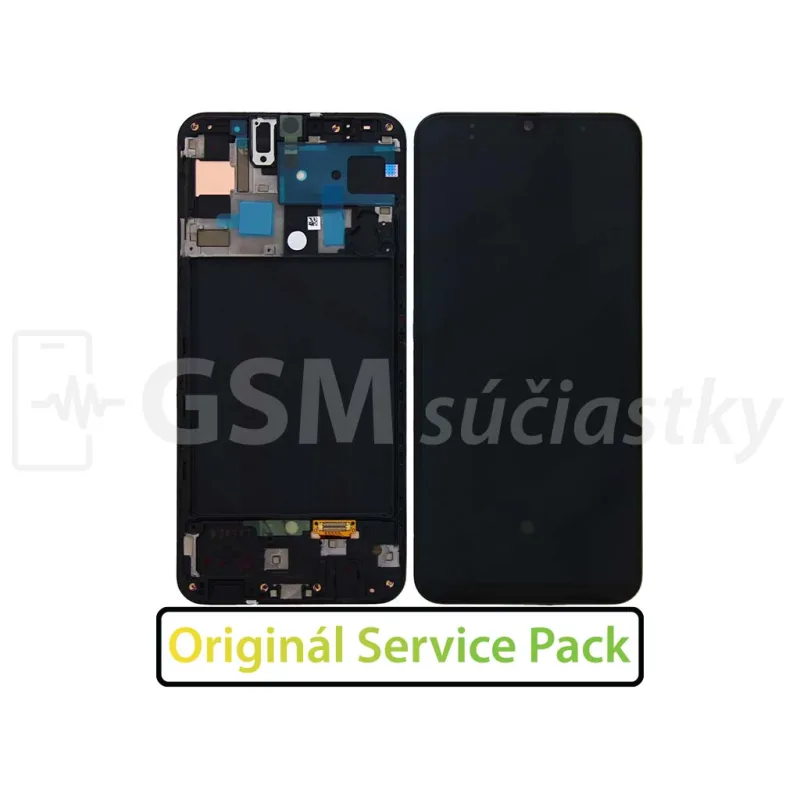 LCD Displej + Dotykové sklo + Přední kryt Samsung Galaxy A50 A505F - originál