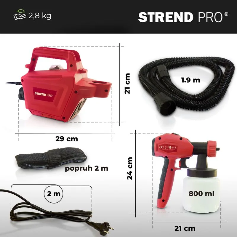 Pištoľ STREND PRO JS-FB17AII, 650W, 800 ml, striekacia, s kompresorom
