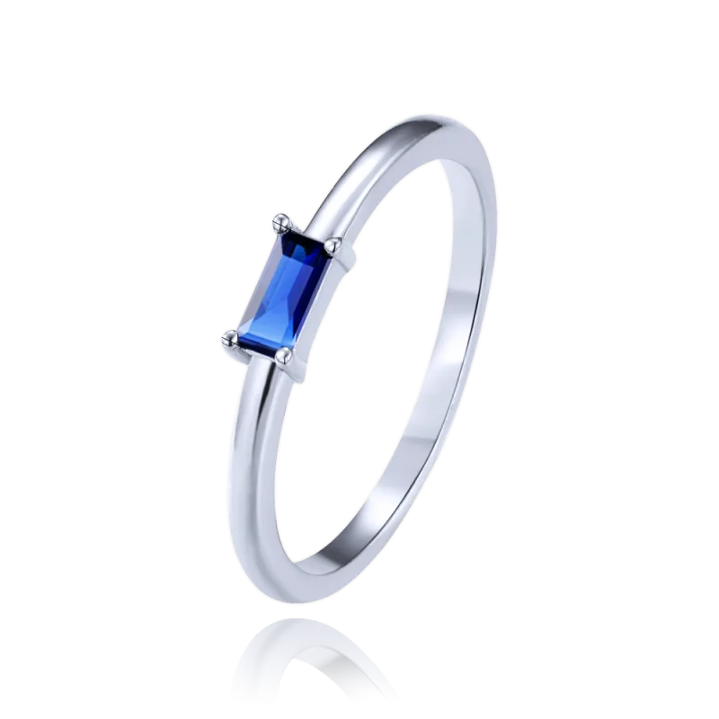 MINET JMAN0046BR55 elegantný strieborný prsteň s modrým zirkónom