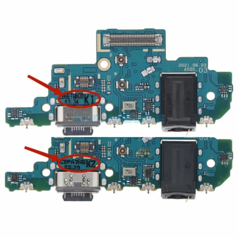 Doska nabíjania Samsung A528B Galaxy A52s (5G)- nabíjací konektor, mikrofón Originál Variant:: Verzia K1