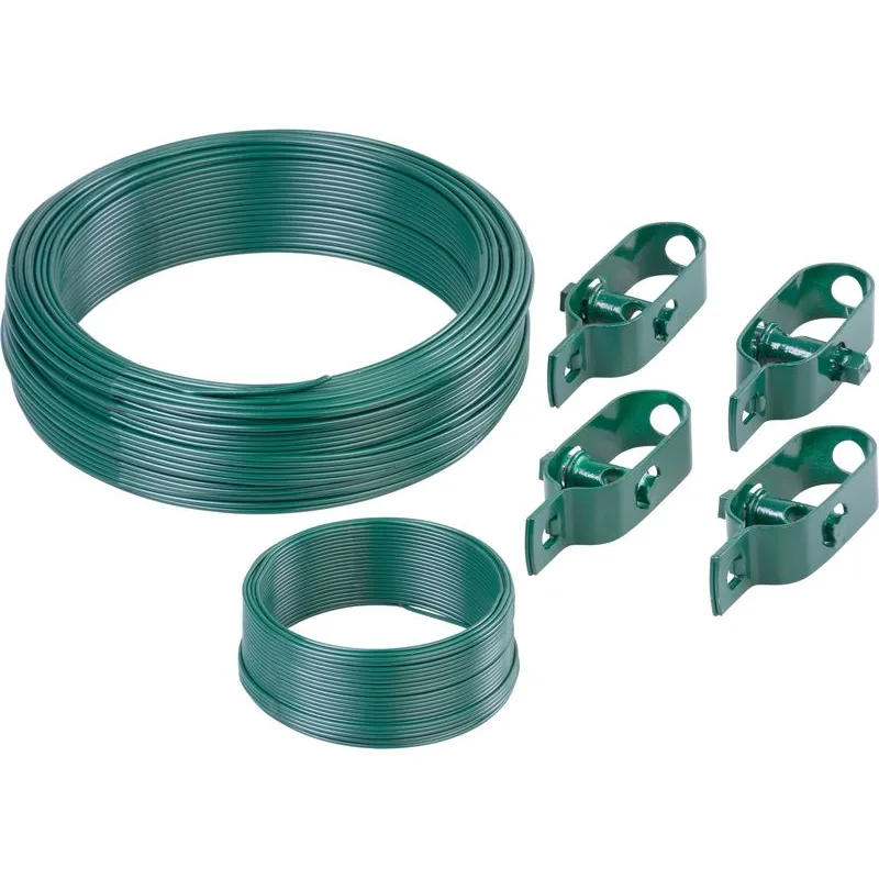 Sada drôtov Strend Pro, na pletivo Pwire.mc PVC, napínací L-100 m a viazací L-25 m drôt, 4x napínač drôtu