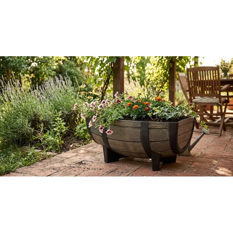 Strend Pro Kvetináč Woodeff s efektom dreva 29x41x19 cm