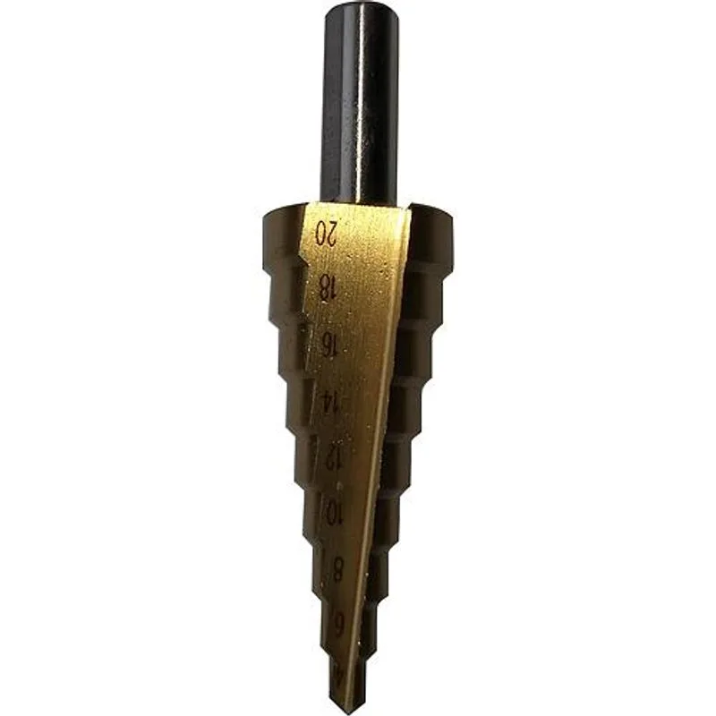 Vrták Strend Pro stupňovitý SD41, 04-20 mm, TiN, HSS rovný, do kovu