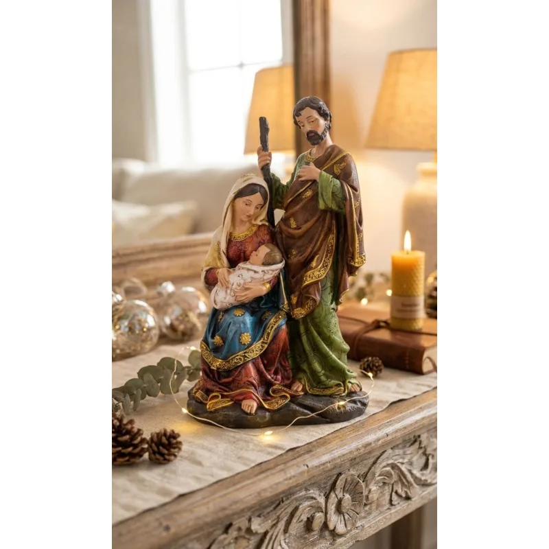 Vianočná dekorácia Svätá rodinka, polyresin, 25 cm