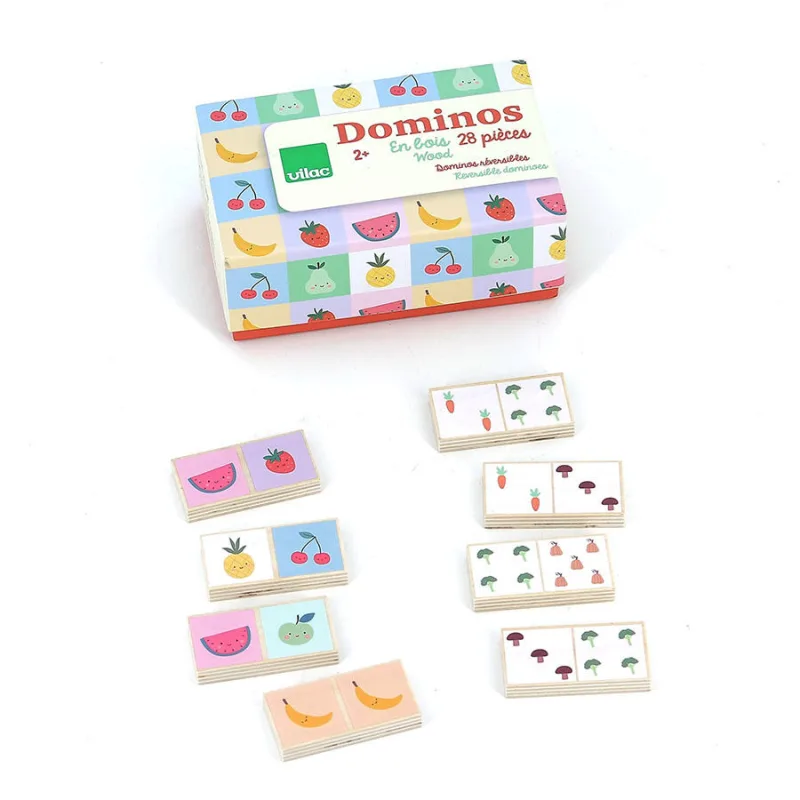 Vilac Drevené domino Ovocie a zelenina