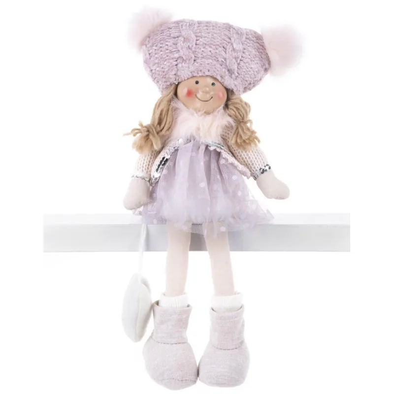 Vianočná dekorácia Deti, ružové, 22 cm