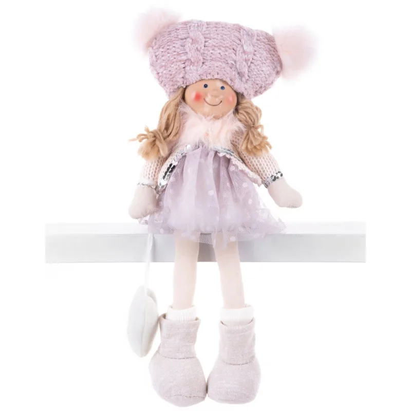 Vianočná dekorácia Deti, ružové, 22 cm