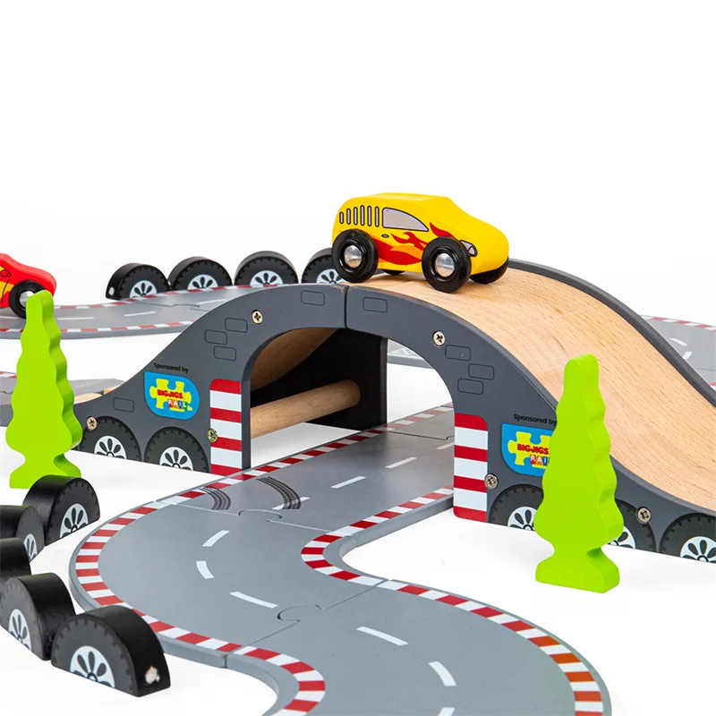 Bigjigs Rail Drevená autodráha Pretekársky deň