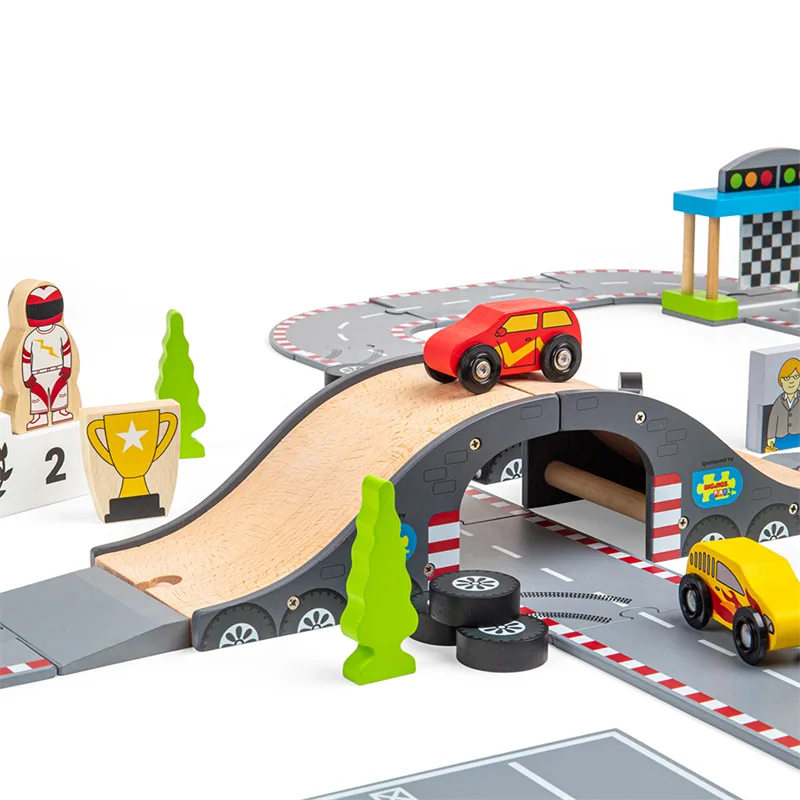 Bigjigs Rail Drevená autodráha Pretekársky deň