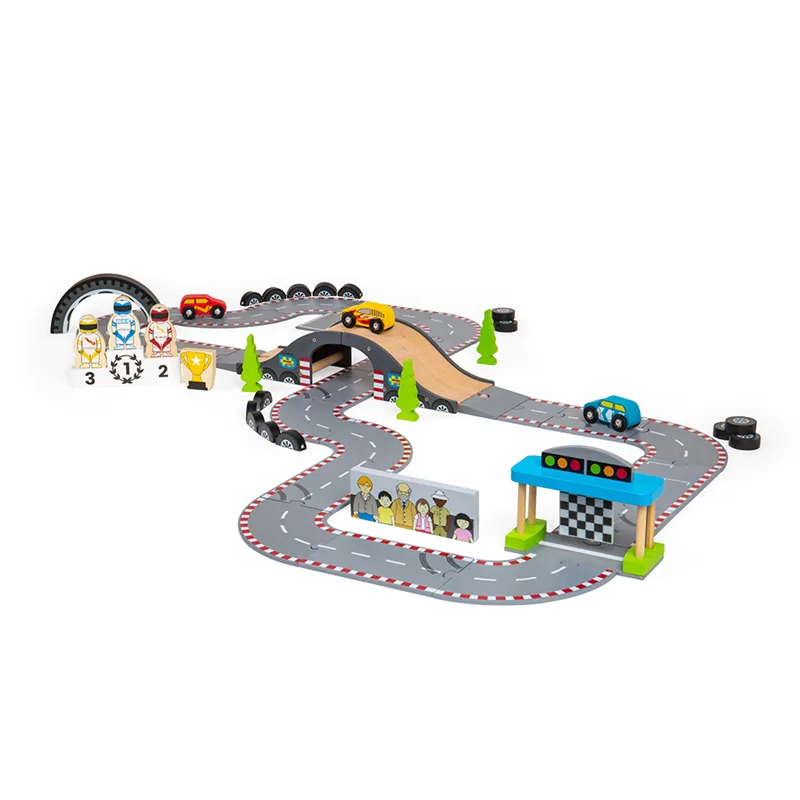Bigjigs Rail Drevená autodráha Pretekársky deň