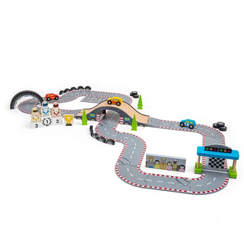 Bigjigs Rail Drevená autodráha Pretekársky deň