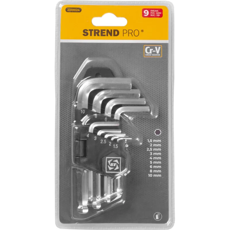Sada kľúčov Strend Pro HK0044, 9-dielna, Hex S1, Imbus