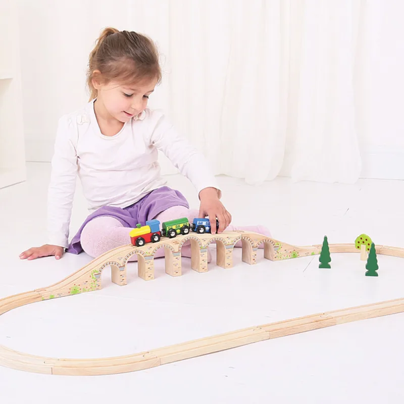 Bigjigs Rail Drevené vláčiky - Železničný viadukt