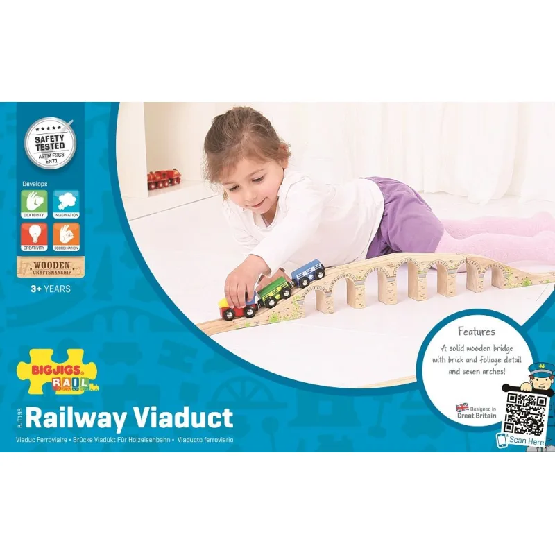 Bigjigs Rail Drevené vláčiky - Železničný viadukt