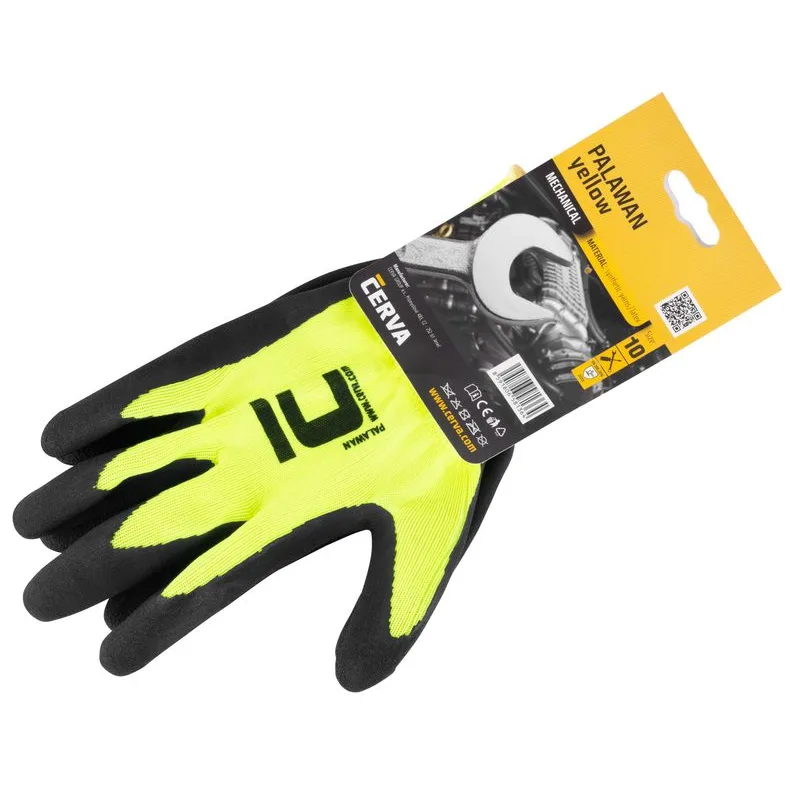 Rukavice PALAWAN 10/XL, nylon, Latex, s blistrom