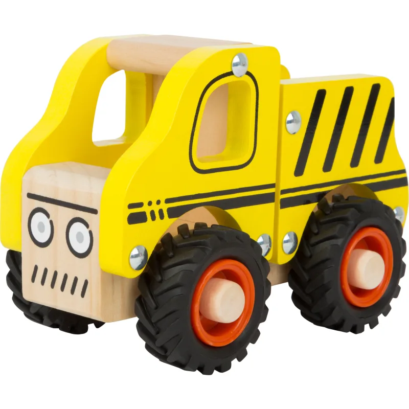 Drevené nákladné auto žlté
