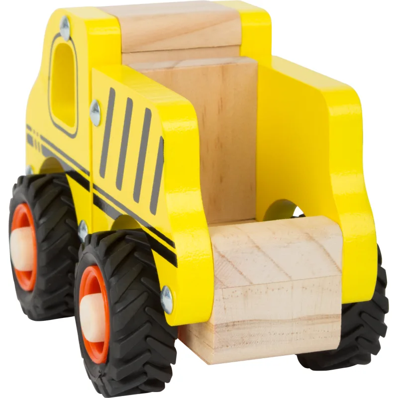 Drevené nákladné auto žlté