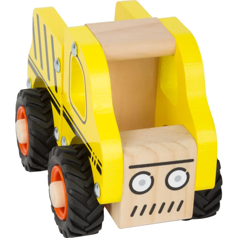 Drevené nákladné auto žlté