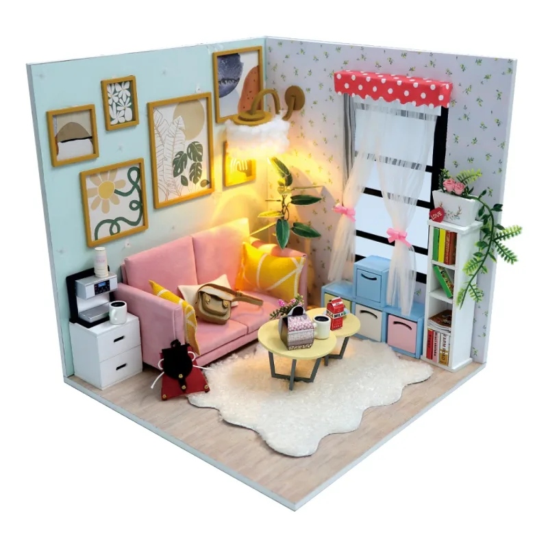 Dvěděti Miniatúra domčeka Obývacia izba Slnečný lúč