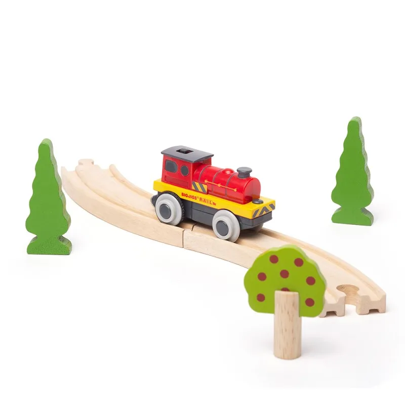 Bigjigs Rail Elektrická lokomotíva Červený silák