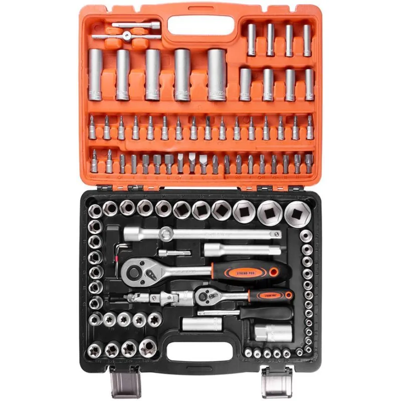 Strend Pro 210 Sada hlavíc a náradia v kufri 108 dielna 1/4"+1/2"