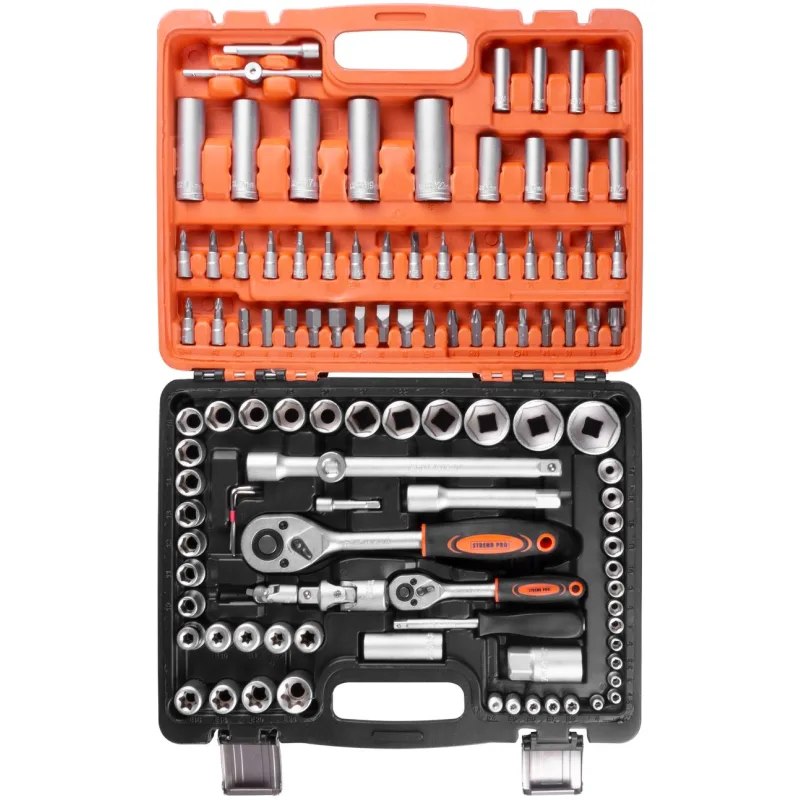 Strend Pro 210 Sada hlavíc a náradia v kufri 108 dielna 1/4"+1/2"