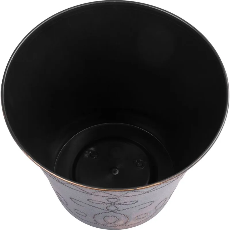 Zlatý kvetináč Strend Pro Flower, 24,5x19,3 cm, metalický efekt