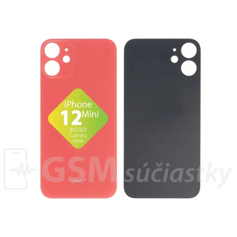 iPhone 12 Mini - Zadné sklo housingu Červené