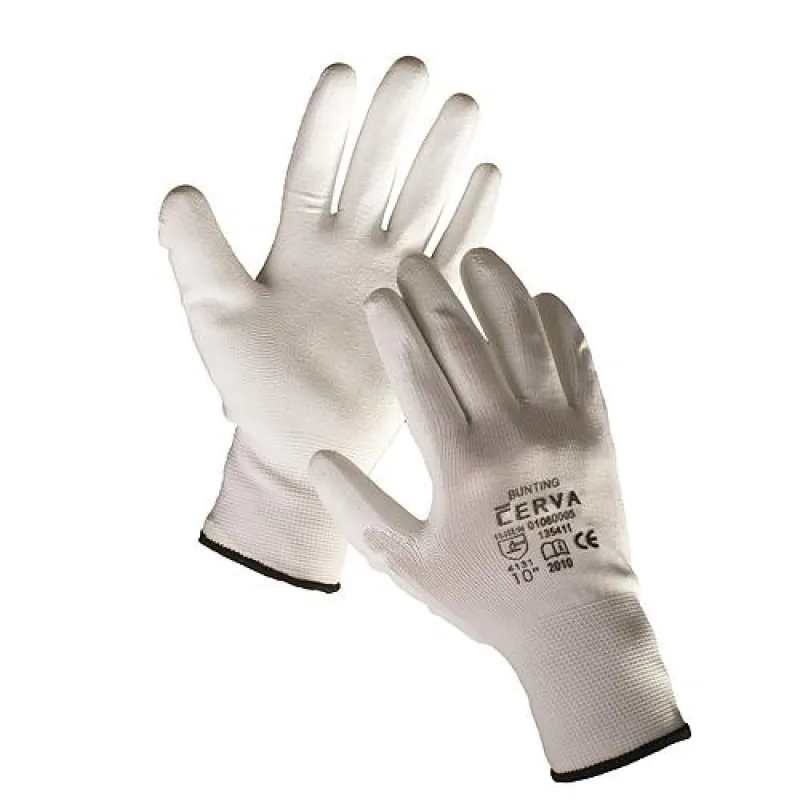 Červa Rukavice BUNTING White 06 (XS) záhradné, nylon biele
