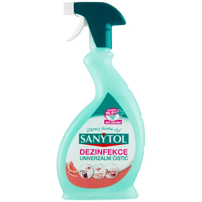Dezinfekcia Sanytol, univerzálny čistič, grep, rozprašovač 500 ml