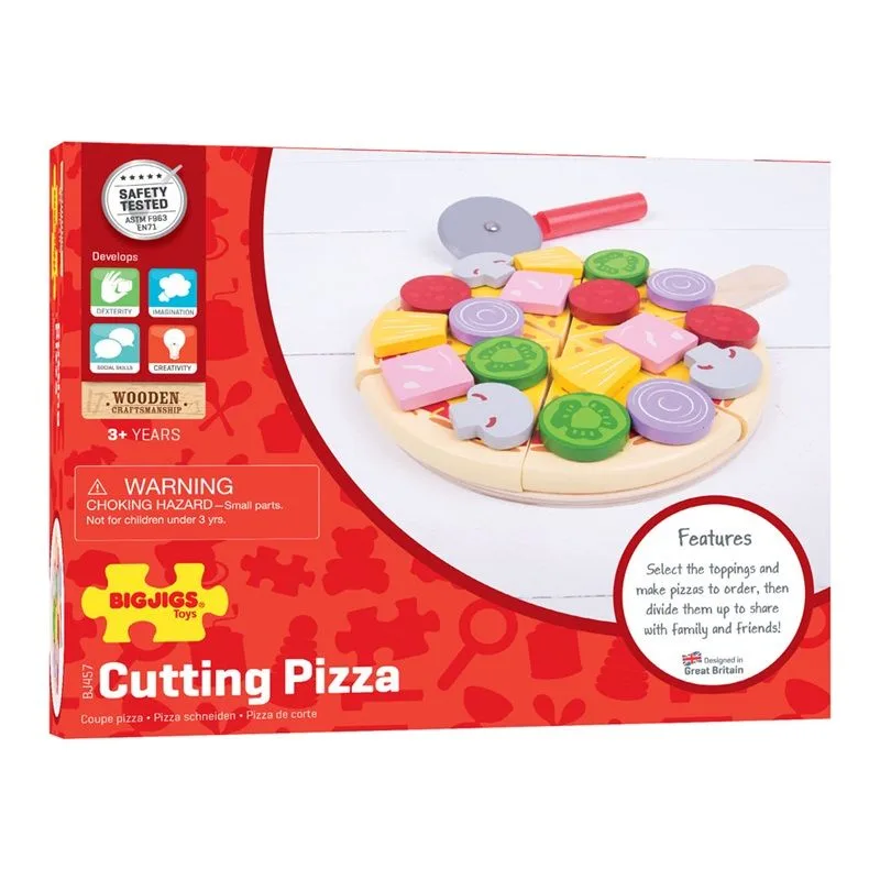 Bigjigs Toys Drevená pizza na krájanie