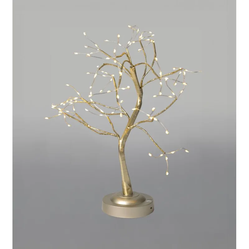 Dekorácia MagicHome Vianoce, stromček, 108 LED teplá biela, 3xAA, USB, jednoduché svietenie, 45 cm