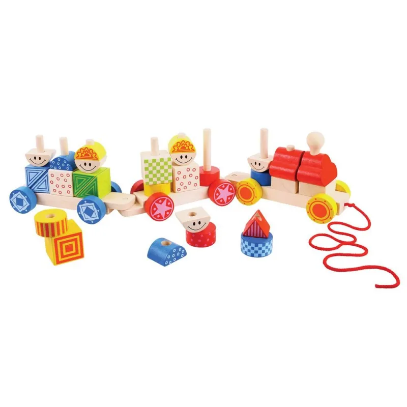 Bigjigs Toys Drevený vláčik s nasadzovaním