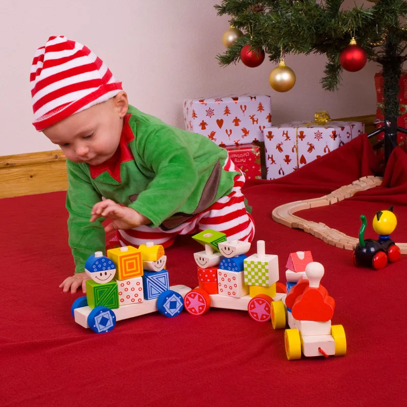 Bigjigs Toys Drevený vláčik s nasadzovaním