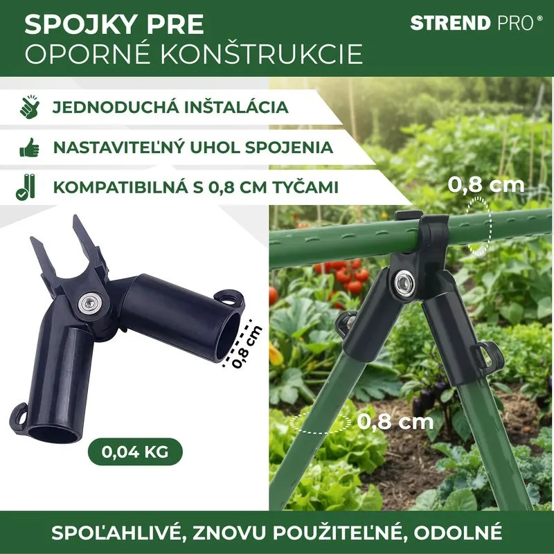 Spojka na oporné tyče, 8 mm, nastaviteľná, bal. 8 ks