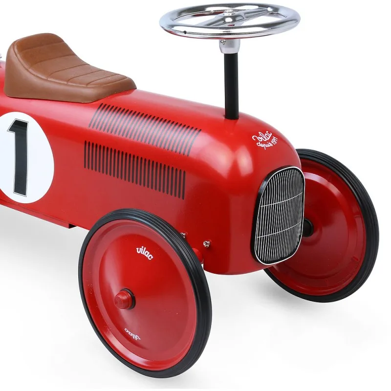 Vilac Kovové odrážadlo Historické pretekárske auto červené