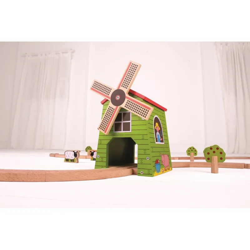 Bigjigs Rail Drevené vláčiky - Veterný mlyn