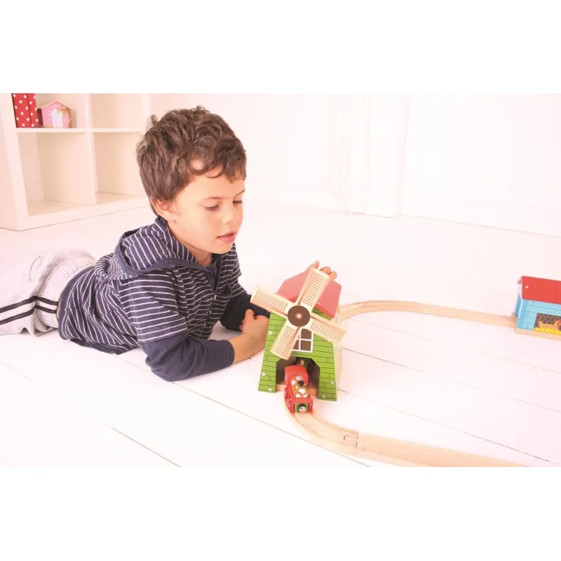 Bigjigs Rail Drevené vláčiky - Veterný mlyn