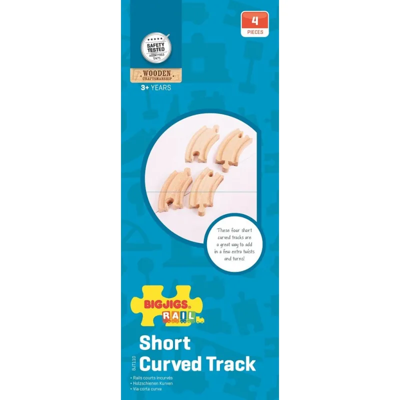 Bigjigs Rail Drevené koľaje Krátka kruhová koľaj - 10 cm - 4 ks