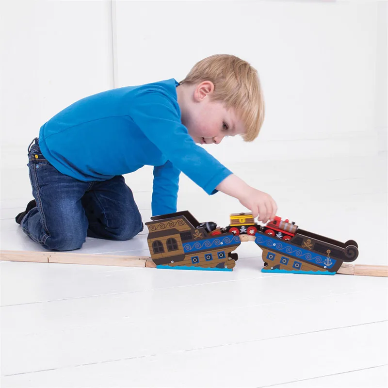Bigjigs Rail Drevené vláčiky - Most vrak lode