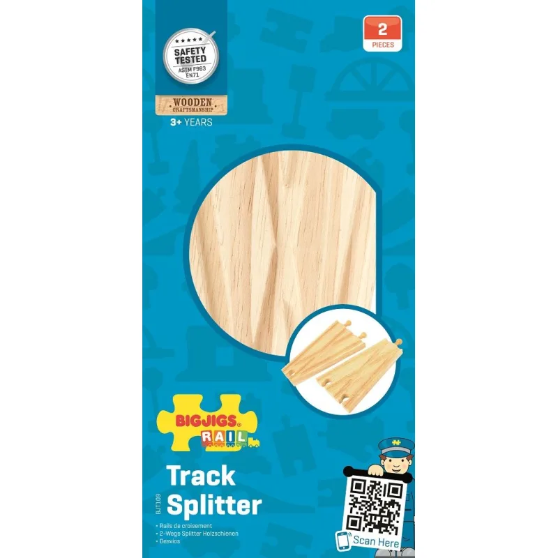 Bigjigs Rail Drevené koľaje Rovná výhybka -16 cm - 2 ks