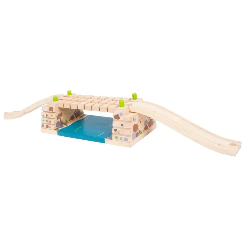Bigjigs Rail Drevené vláčiky - Hojdací most cez rieku