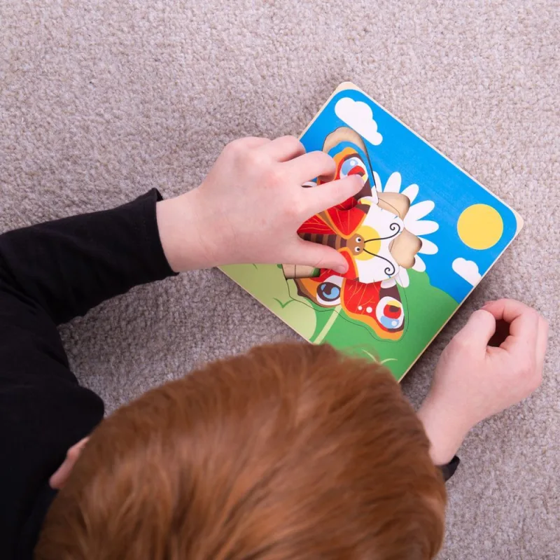 Bigjigs Toys Vkladacie puzzle Životný cyklus motýľa