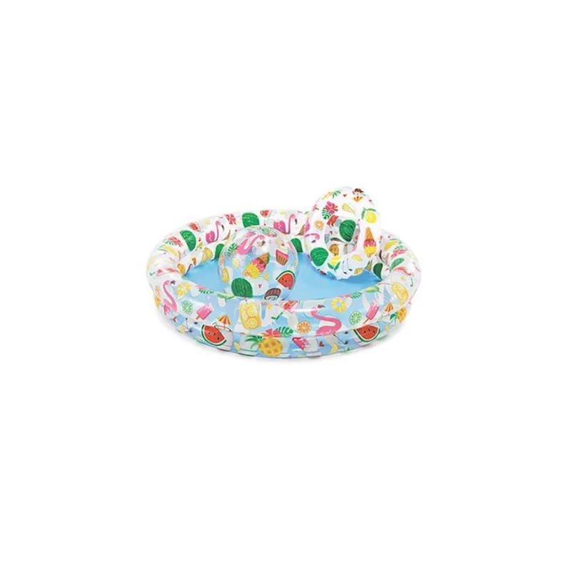 Intex 59460 Just so fruity Bazénik detský, nafukovací, 2x koleso, lopta, 1,22x0,25 m