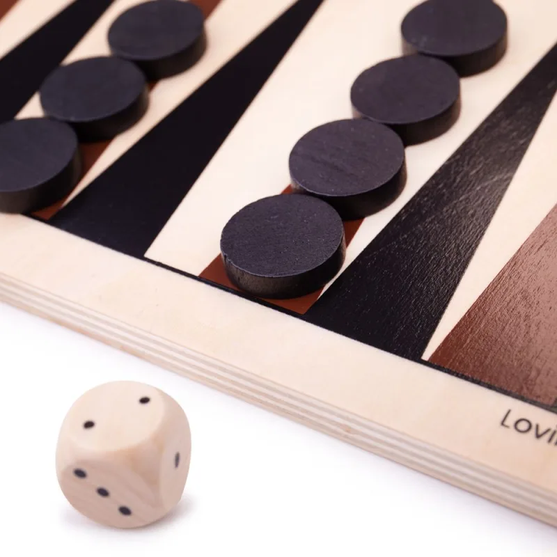 Drevený backgammon